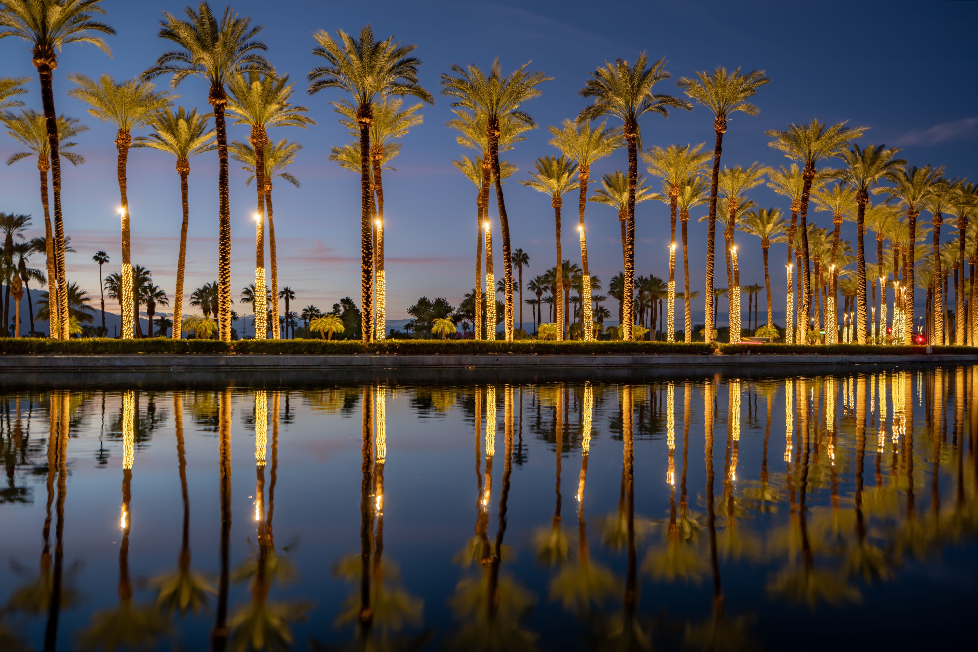 Palm Springs in the evening