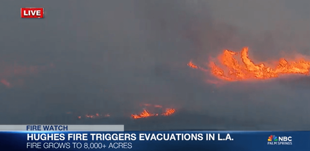 Hughes Fire in Northern Los Angeles County Prompts Evacuations Amid High Fire Danger